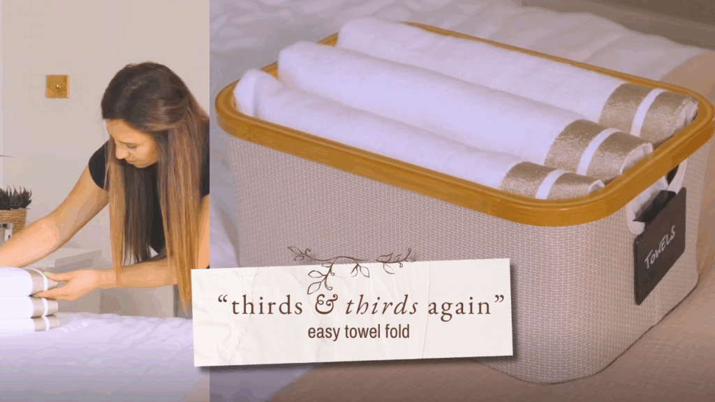 “Thirds & Thirds Again” towel fold