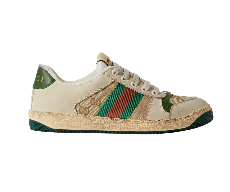 Gucci Screener Suede Leather Sneakers