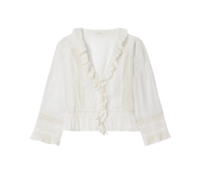Eldoris lace-trimmed pintucked organic cotton-voile blouse FASHION