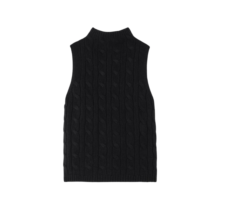 Cassie cable-knit silk and organic cashmere-blend tank fashion