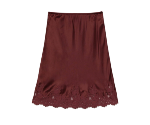 Elowette lace-trimmed silk-satin midi skirt FASHION