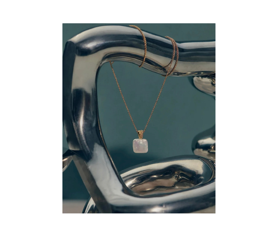 Missoma SQUARE PEARL BAYA PENDANT NECKLACE- fashion