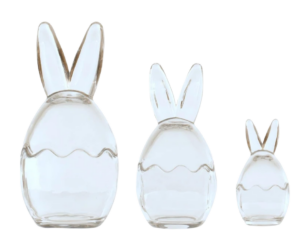 glass bunny jar set 3 - home