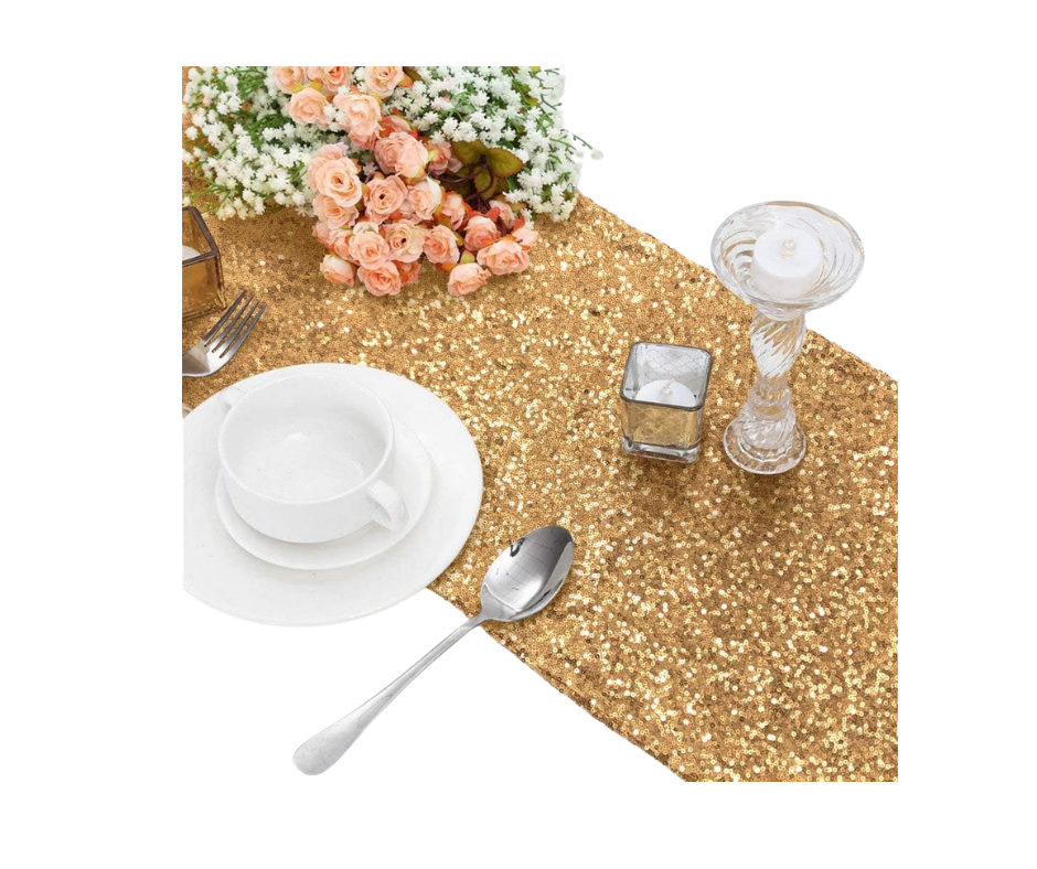 gold table runner hosting