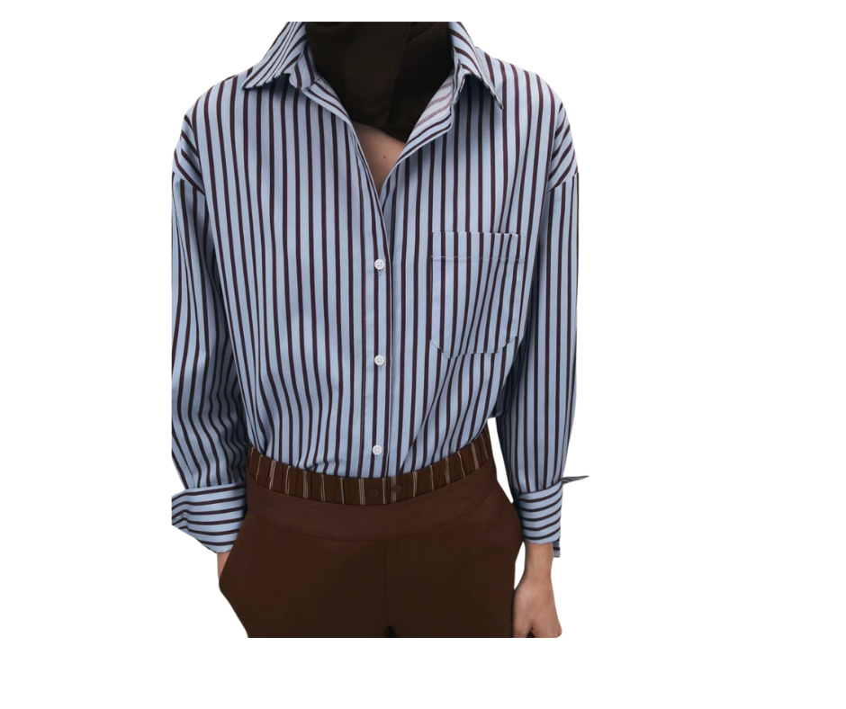 Mango striped cotton shirt fashion