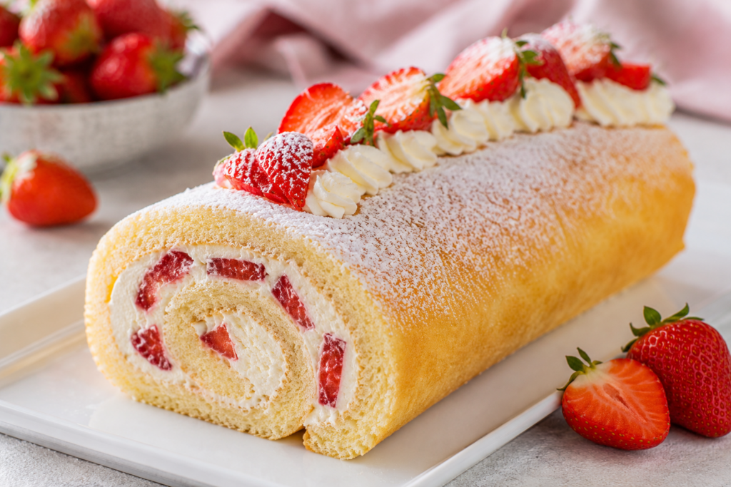 strawberry swiss roll