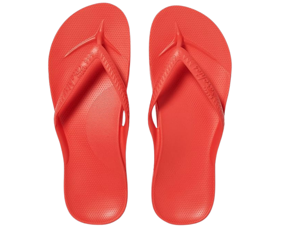 red archies flip flops