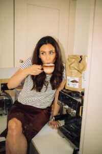 SOPHIE DRINKING COFFEE IMAGE