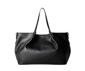 black leather bag