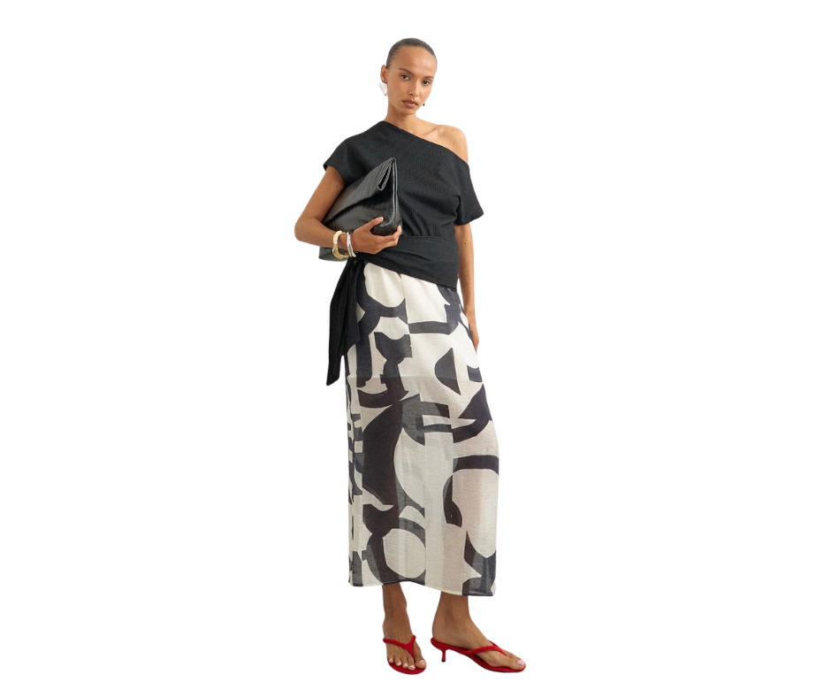 black and white top shop skirt