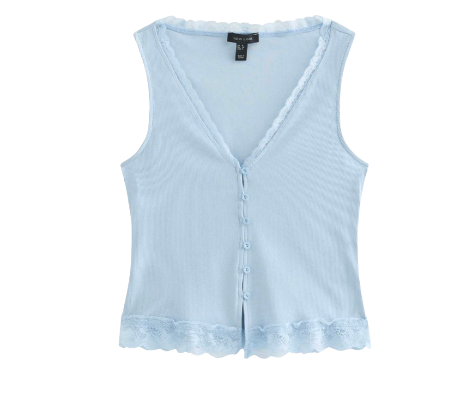 new look blue vest top
