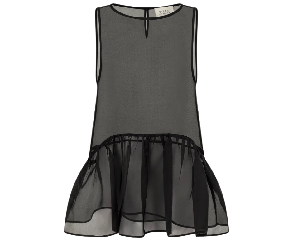 DISSH BLACK ORGANZA TOP