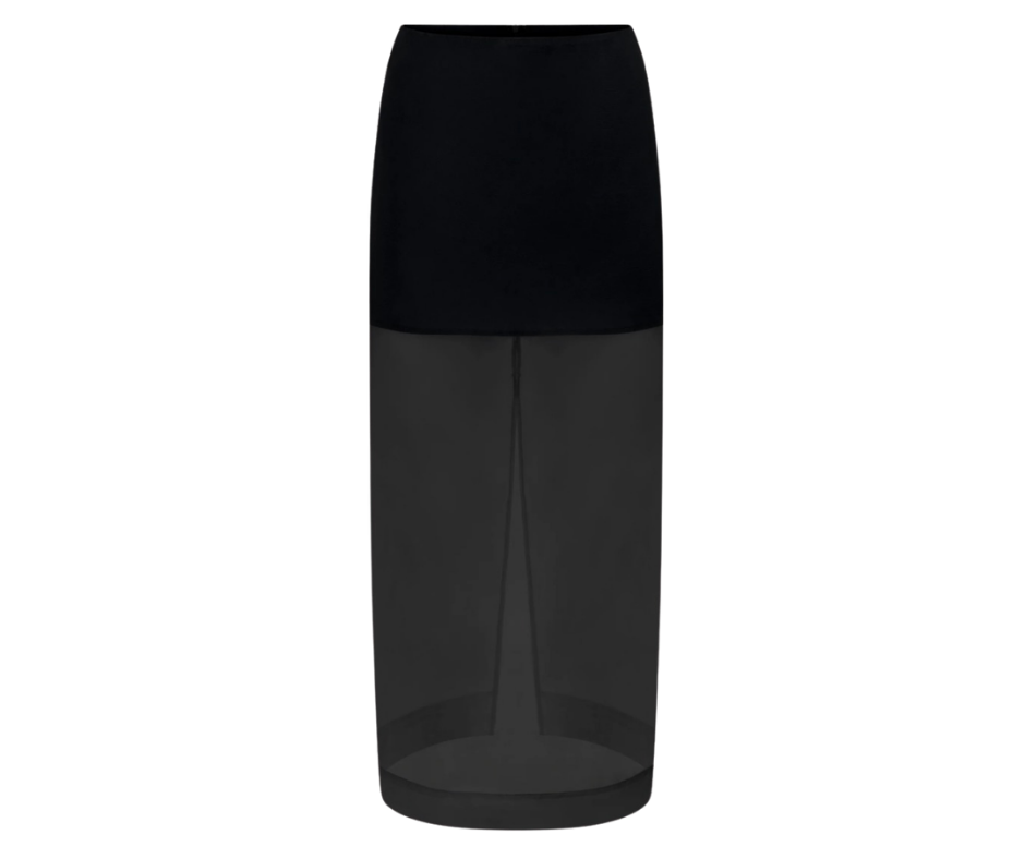 BLACK DISSH ORGANZA SKIRT